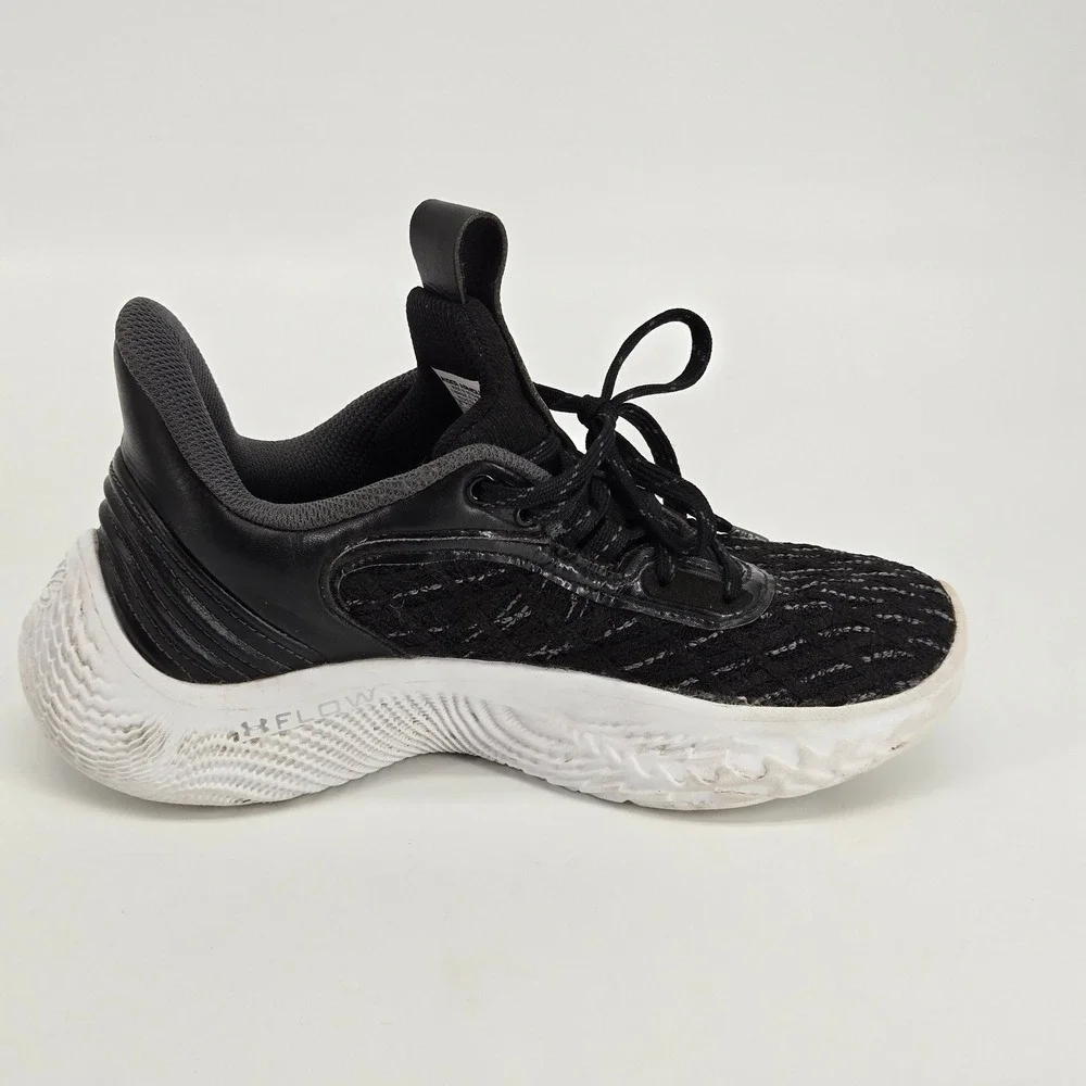 Under Armour Curry Flow 9 Team Black White‎ Youth 3.5 Women 5 Basketball Shoe
